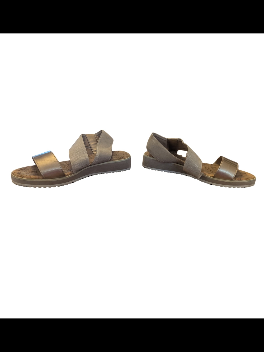GUC Anne Klein AK Sport Womens 7 Morley Rose Gold Metallic Wedge Sandals